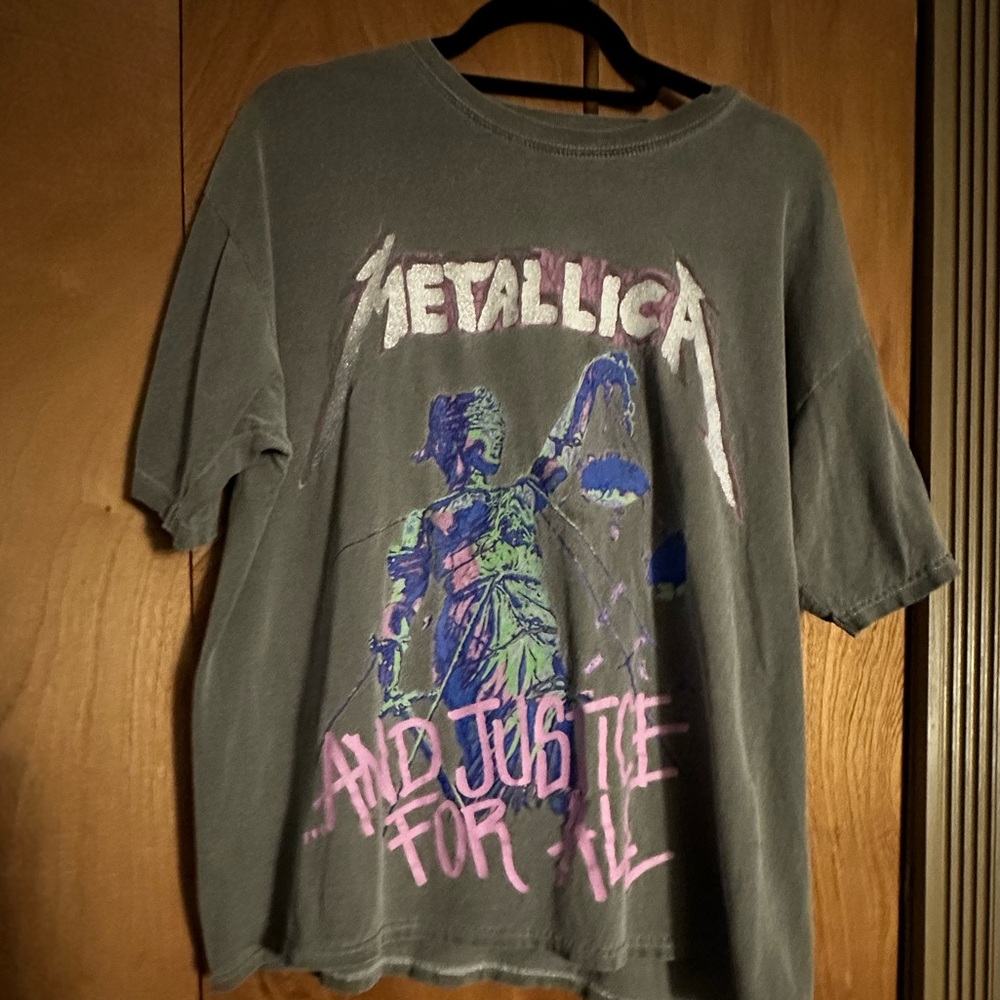 Oversized Metallica glitter T-shirt